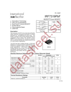 IRF7319PBF datasheet  